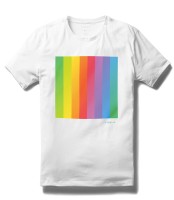 Футболка мужская Tesla радуга белая