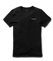 Мужская футболка с маленькой надписью Tesla черная
