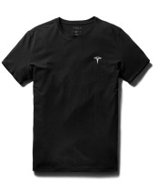 Мужская футболка с вышитой эмблемой Tesla черная