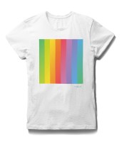 Футболка женская Tesla радуга белая