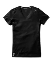 Женская футболка с V-образным вырезом и эмблемой Tesla черная
